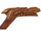 Thorny old wood cane carved antique duck head nineteenth century dragon