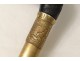 Grainetier system cane carved golden brass pommel horse head XX