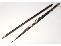 Umbrella system wood cane pommel silver metal cane ancient XIX