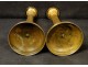 Pair of gilt bronze candlesticks first Empire nineteenth
