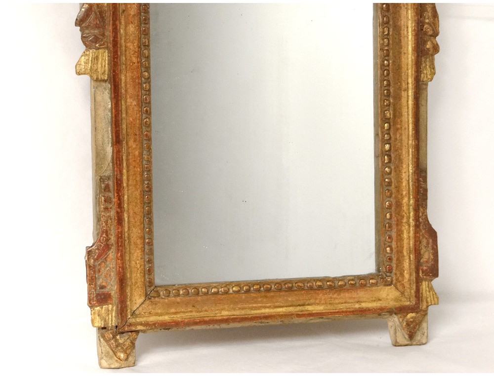 Louis XVI mirror ice carved gilt frame heart flowers eighteenth century