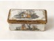 Small enamel box gray characters eighteenth romantic ruins scene