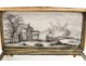 Small enamel box gray characters eighteenth romantic ruins scene