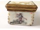 Small enamel box gray characters eighteenth romantic ruins scene