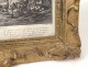 Engraving Erigone defeated Bacchus AD. Boucher Duflos frame golden XVIII