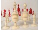 Old carved chess pieces king queen knight pawn chess XIX