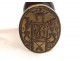 Seal stamp bronze crown monogram crest swords lions Marquis XVIII