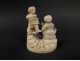 Ivory carving of Dieppe, and cat characters, 19th