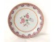 Hollow plate porcelain pink flowers India Company eighteenth century family