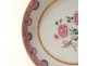 Hollow plate porcelain pink flowers India Company eighteenth century family