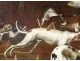 Pair HST scenes wolf hunting boar dogs French School Eighteenth