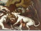 Pair HST scenes wolf hunting boar dogs French School Eighteenth