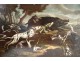 Pair HST scenes wolf hunting boar dogs French School Eighteenth
