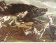 Pair HST scenes wolf hunting boar dogs French School Eighteenth