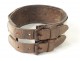 Leather hunting dog collar antique brass Bordat Meillant Cher collar XX