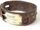 Leather hunting dog collar antique brass Bordat Meillant Cher collar XX