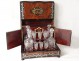 Cellar magnifying glass liquor decanters amboine inlaid pearl Baccarat NapIII XIX