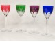 8 wine glasses Rhine cut crystal Baccarat France Genova color XX