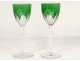 8 wine glasses Rhine cut crystal Baccarat France Genova color XX