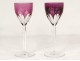 8 wine glasses Rhine cut crystal Baccarat France Genova color XX