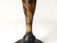 Foot lamp glass paste pond landscape trees forest Art Nouveau XXth