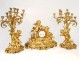 Trim pendulum fireplace candelabra bronze putti Amours Napoleon III 19th
