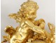 Trim pendulum fireplace candelabra bronze putti Amours Napoleon III 19th