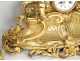 Trim pendulum fireplace candelabra bronze putti Amours Napoleon III 19th