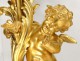 Trim pendulum fireplace candelabra bronze putti Amours Napoleon III 19th