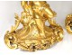Trim pendulum fireplace candelabra bronze putti Amours Napoleon III 19th