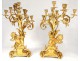 Trim pendulum fireplace candelabra bronze putti Amours Napoleon III 19th