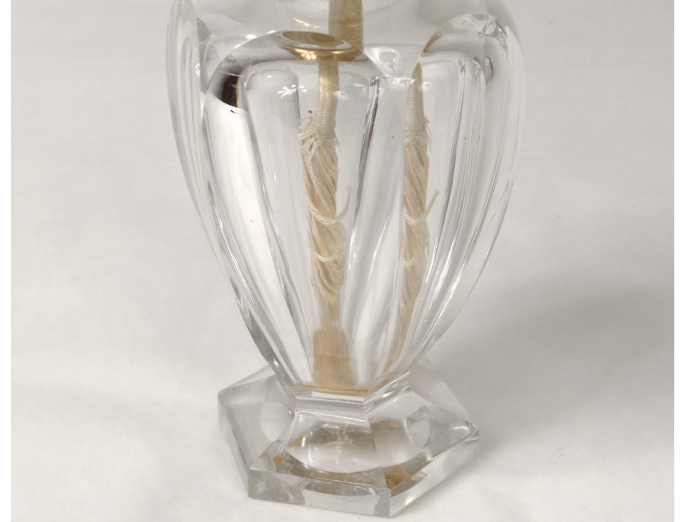 Lampe Berger Ancienne En Cristal Taillé – Attribuée à Baccarat – Style Art Déco