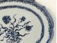 Company flat porcelain white-blue flowers Kangxi Indies eighteenth century