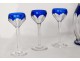 Service port 6 glasses of wine carafe cut crystal cobalt twentieth St. Louis