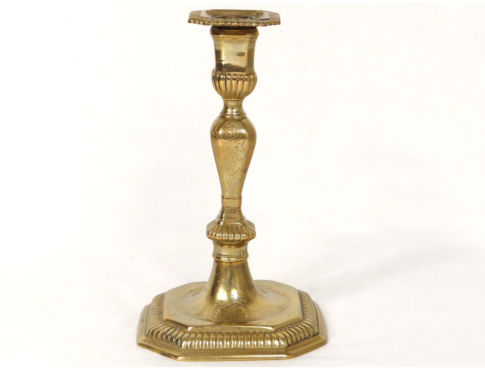 Candlestick torch crest Louis XIV ormolu candlesticks crest XVIIè