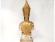 Carved wooden polychrome gilt reliquary bust reliquary Bishop Saint XVIIIè