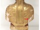 Carved wooden polychrome gilt reliquary bust reliquary Bishop Saint XVIIIè