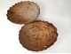 2 half coconut carved gourds convict labor Guiana Cayenne XIX