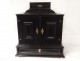 Small wooden cabinet drawers secret hiding blackened brass seventeenth century