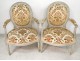 6 Louis XVI carved lacquered wood chairs stamp C. Leclerc XVIII