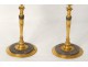 Pair candlesticks bronze bust ancient woman NapIII nineteenth column Barbedienne
