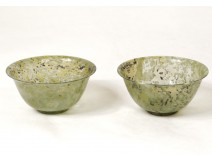 Pair of small jade bowls China nephritis nineteenth century