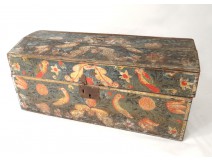 Safe Box Norman Polychrome Wood birds wedding flowers eighteenth century