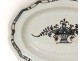 black ass oval earthenware dish Rouen Forges-les-Eaux bouquet flowers XVIII