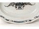 black ass oval earthenware dish Rouen Forges-les-Eaux bouquet flowers XVIII