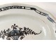 black ass oval earthenware dish Rouen Forges-les-Eaux bouquet flowers XVIII