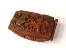 Snuffbox corozo carved putti putti work harp musician convict nineteenth