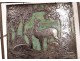 Gong bronze metal table Loys doe deer brassware Art Deco 1930 XX