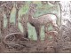 Gong bronze metal table Loys doe deer brassware Art Deco 1930 XX