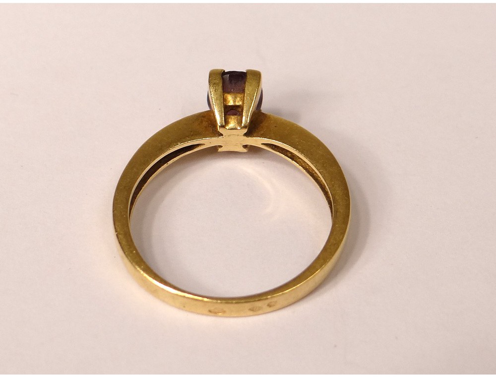 Parure Ancienne En Or 18K Avec Améthyste De Synthèse - Poinçon Tête D'aigle - Occasion